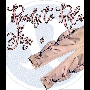 LULULEMON Sz 6 YOGA 3/4 TIGHTS BOTTOM SIDE SCRUNCH READY TO RULU MARBLED WOMENS